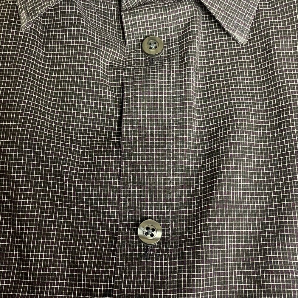 Theory Kyson Micro Checked Button Down Cotton Dre… - image 5